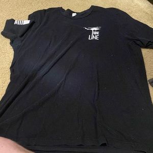 Three XL nine line black T-shirt